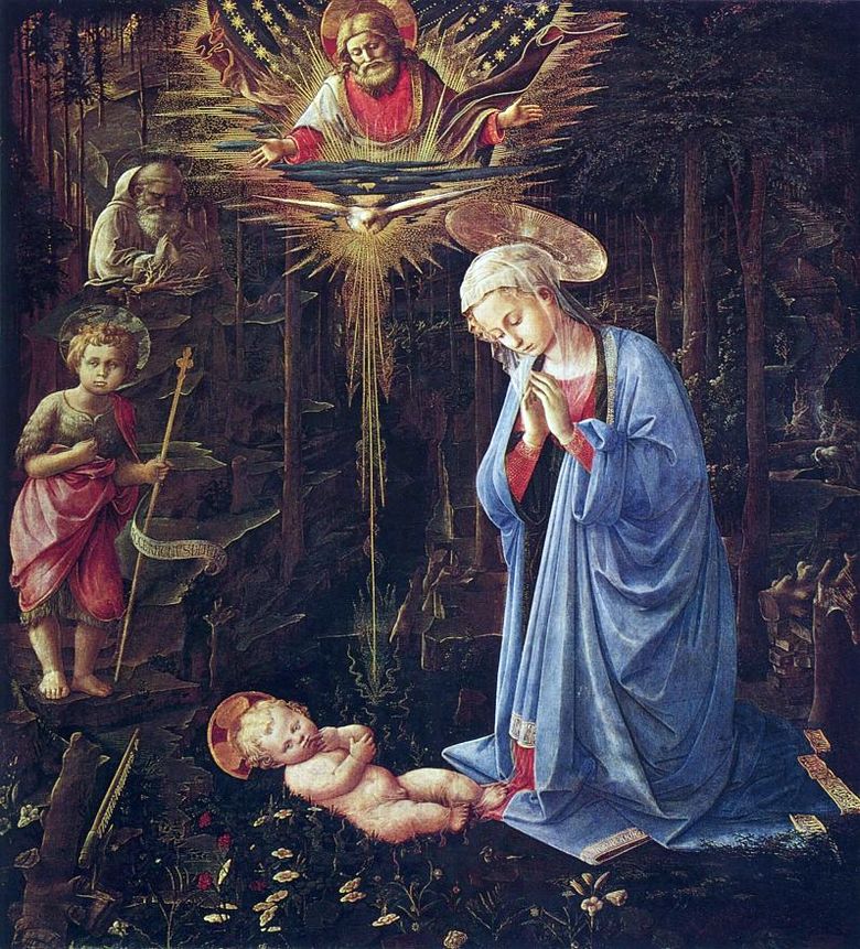 Imádkozás Szent Bernardral és a csecsemő Keresztelő Jánosnal   Fra Philippe