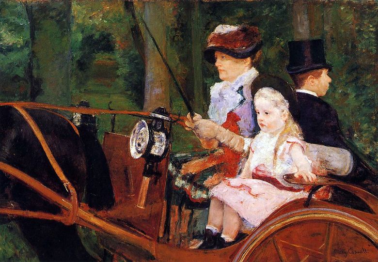 Anya és baba egy kocsiban   Mary Cassatt