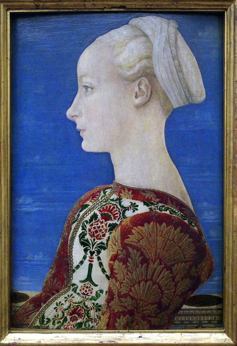 A bal profilban egy fiatal nő portréja   Antonio del Pollayolo