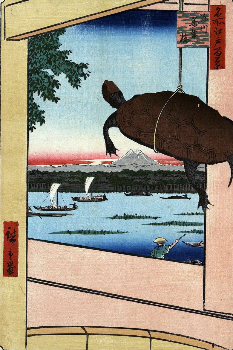 Mannambashi híd Fukagawa ban   Utagawa Hiroshige