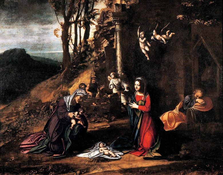 Karácsony Szentpel Erzsébet és Keresztelő János   Correggio (Antonio Allegri)