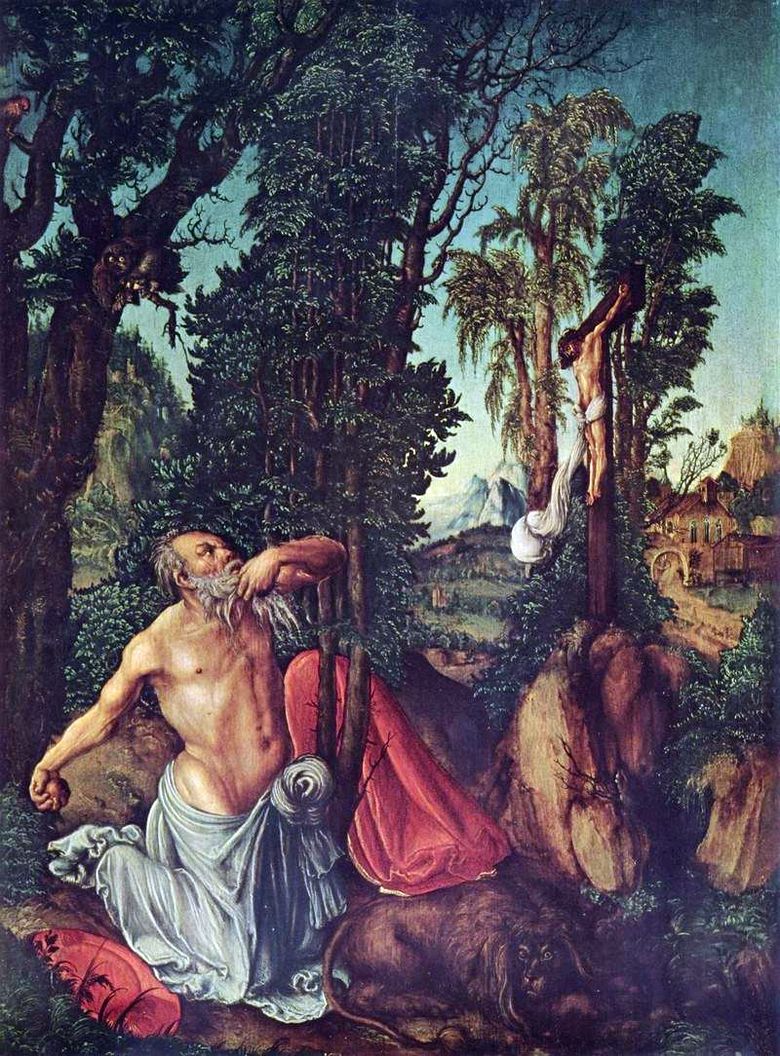 Saint Jerome bűnbánása   Lucas Cranach