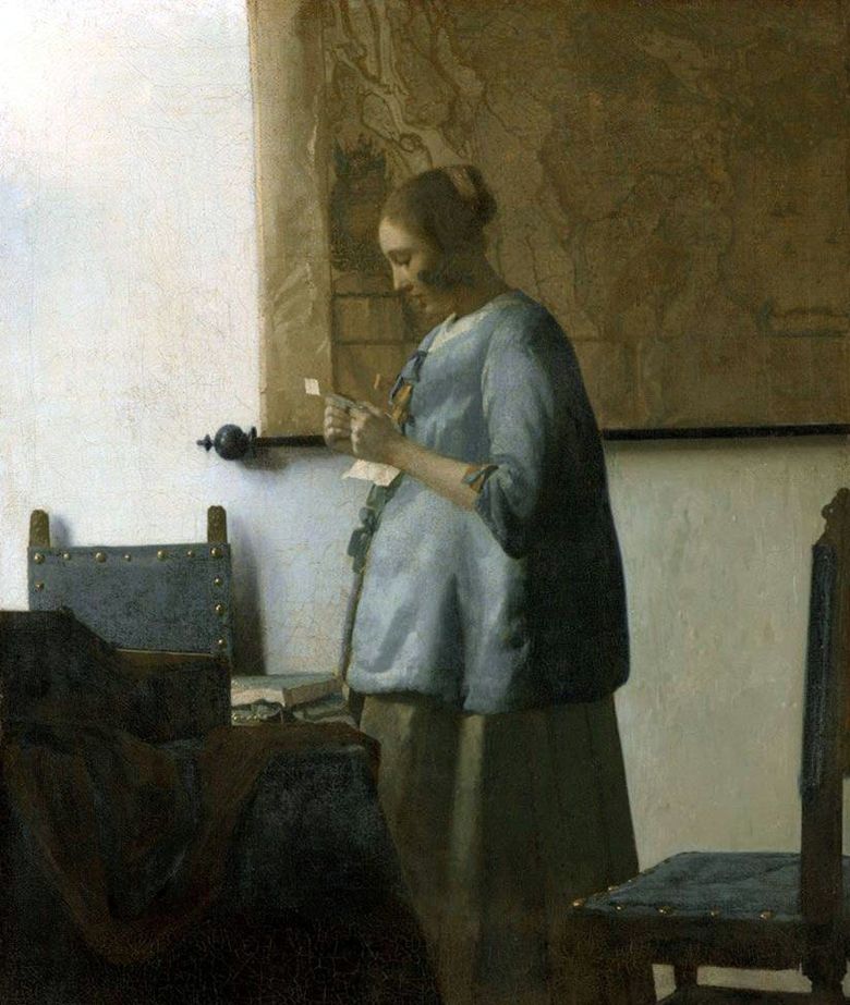 Kék hölgy levél olvasása   Jan Vermeer